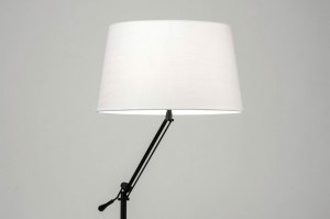 floor lamp 30785 modern contemporary classical fabric metal black matt white