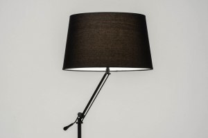 vloerlamp 30786 modern eigentijds klassiek stof metaal zwart mat