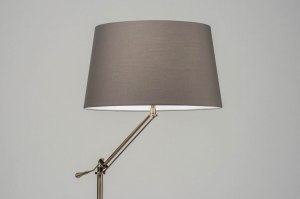 staande lamp 30787 modern klassiek eigentijds klassiek staal rvs messing geschuurd stof metaal grijs brons mat messing