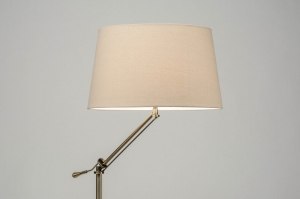 vloerlamp 30788 modern klassiek eigentijds klassiek messing geschuurd stof metaal brons beige messing