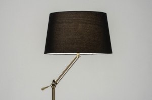 vloerlamp 30790 modern klassiek eigentijds klassiek messing (kleur) geschuurd stof metaal zwart goud brons messing (kleur)