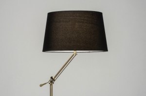 staande lamp 30790 modern klassiek eigentijds klassiek messing geschuurd stof metaal zwart brons mat messing