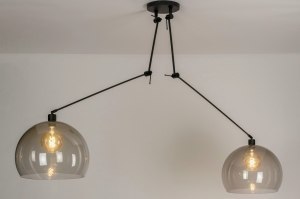 Pendelleuchte 30804 modern Retro Kunststoff Kunststoffglas Metall schwarz matt rund