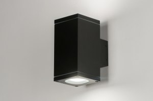 wandlamp 30822 industrie look modern aluminium metaal zwart mat rechthoekig