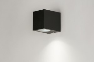 wandlamp 30823 modern aluminium metaal zwart mat rechthoekig