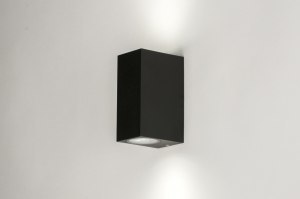 wandlamp 30824 modern aluminium metaal zwart mat rechthoekig