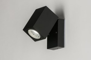 wandlamp 30825 modern aluminium metaal zwart mat rechthoekig
