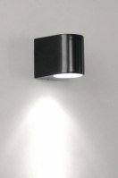 wall lamp 30831 modern metal black matt round rectangular