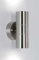 wandlamp 30841 modern staal rvs metaal aluminium rond