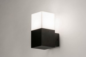 buitenlamp 30853 modern aluminium kunststof acrylaat kunststofglas metaal zwart mat wit rechthoekig