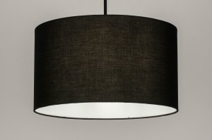 hanglamp 30868 industrieel modern stof metaal zwart mat rond