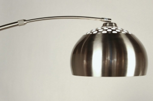 vloerlamp 30876 modern retro staal rvs metaal staalgrijs rond