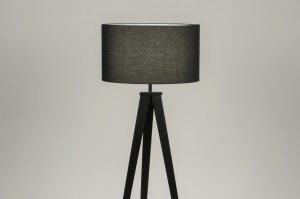 floor lamp 30878 designer modern fabric metal black