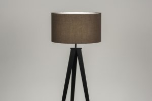 vloerlamp 30882 design modern stof metaal zwart bruin