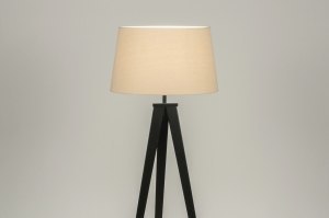 vloerlamp 30884 design modern stof metaal zwart beige