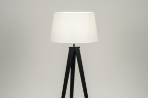 staande lamp 30885 design modern stof metaal zwart wit