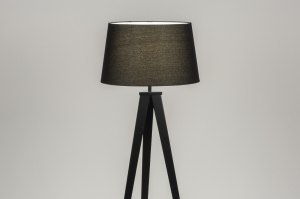 staande lamp 30886 design modern stof metaal zwart