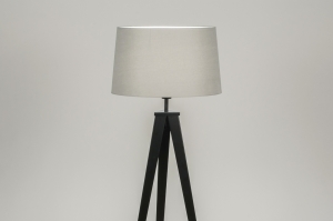 staande lamp 30887 design modern stof metaal zwart grijs