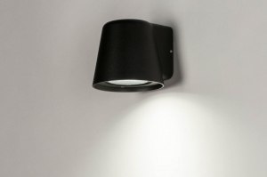 wandlamp 30895 industrie look design landelijk rustiek modern aluminium metaal zwart mat rond