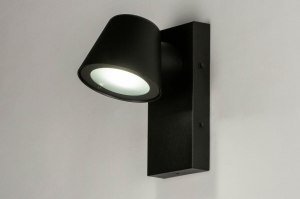 wandlamp 30899 industrie look design landelijk rustiek modern aluminium metaal zwart mat rond rechthoekig