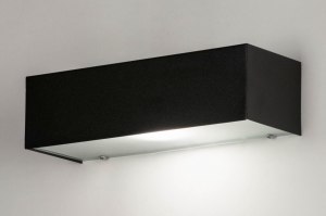 wandlamp 30905 modern glas aluminium metaal zwart mat rechthoekig