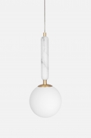 hanglamp 30986 sale design landelijk modern eigentijds klassiek art deco glas wit opaalglas messing marmer wit messing