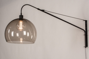 Wandleuchte 30995 modern Retro zeitgemaess klassisch Glas Kunststoff Metall schwarz matt grau rund laenglich