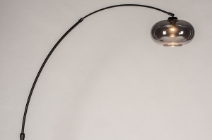 staande lamp 31010 modern retro eigentijds klassiek glas metaal zwart mat grijs rond