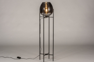 staande lamp 31023 landelijk modern eigentijds klassiek glas metaal zwart mat grijs rond rechthoekig