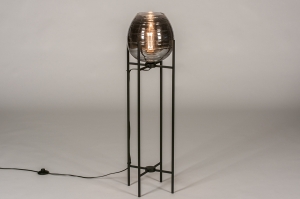 staande lamp 31024 landelijk modern eigentijds klassiek glas metaal zwart mat grijs rond rechthoekig