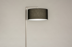 staande lamp 31088 landelijk modern eigentijds klassiek staal rvs stof metaal zwart mat staalgrijs rond rechthoekig