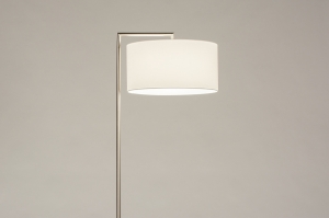 staande lamp 31089 landelijk modern eigentijds klassiek staal rvs stof metaal wit mat staalgrijs rond rechthoekig