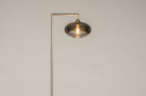 staande lamp 31090 design modern retro eigentijds klassiek glas staal rvs metaal grijs staalgrijs rond rechthoekig