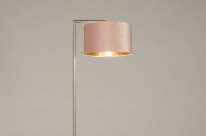 staande lamp 31091 modern eigentijds klassiek staal rvs stof metaal roze koper staalgrijs rond rechthoekig