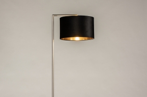 vloerlamp 31094 landelijk modern eigentijds klassiek staal rvs stof metaal zwart goud staalgrijs rond rechthoekig