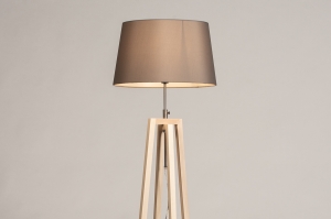 vloerlamp 31128 landelijk modern eigentijds klassiek hout licht hout stof grijs naturel