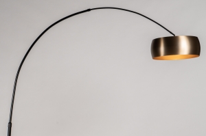 staande lamp 31155 modern retro messing geschuurd metaal zwart mat goud mat messing rond