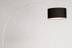 vloerlamp 31158 landelijk modern eigentijds klassiek stof marmer metaal zwart beige zand rond