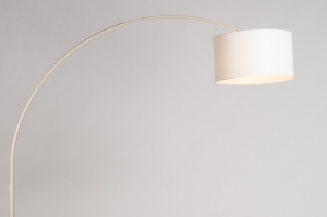 staande lamp 31159 landelijk modern eigentijds klassiek stof marmer metaal zwart wit beige zand rond