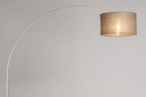 vloerlamp 31164 landelijk modern retro eigentijds klassiek stof marmer metaal beige taupe zand rond