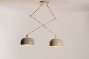 hanglamp 31179 landelijk modern retro metaal beige zand rond