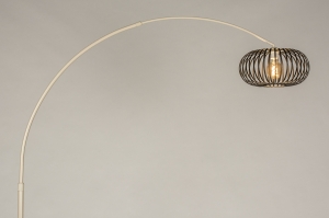 vloerlamp 31196 landelijk modern retro eigentijds klassiek marmer metaal zwart beige zand rond