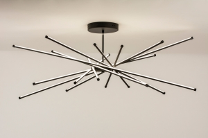 plafondlamp 31201 modern aluminium kunststof metaal zwart mat wit langwerpig