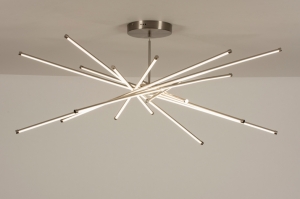 Deckenleuchte 31202 modern Edelstahl Kunststoff Metall weiss stahlgrau laenglich