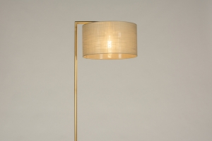 vloerlamp 31208 modern eigentijds klassiek messing (kleur) geschuurd stof metaal goud messing (kleur) taupe rond rechthoekig
