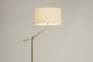 vloerlamp 31264 modern eigentijds klassiek messing geschuurd stof metaal beige messing rond