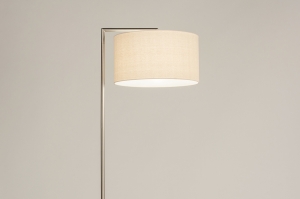 staande lamp 31276 landelijk modern eigentijds klassiek staal rvs stof metaal beige staalgrijs rond rechthoekig