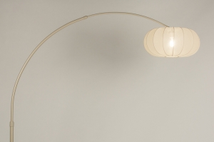 staande lamp 31282 modern stof metaal beige zand rond