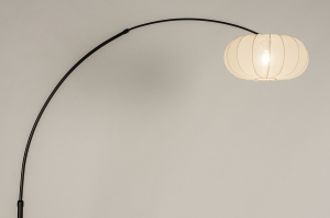 staande lamp 31283 modern stof metaal zwart mat beige rond