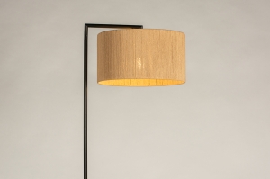 staande lamp 31304 landelijk modern metaal zwart mat bruin rond